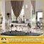 Modern hot sale marble top stainless steel frame dining table set with 6 seater