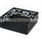 Black Metal Punched Desktop Stationery Sundry Storage Basket