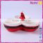 High quality red christmas ceramic candy dish