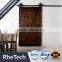 high quality hot sale barn door sliding flat steel black door roller and track with soft closer