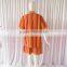 Orange/Red Stripe Sweat Steaming Clothes Elastic Waist Clothes Couples Pajamas Short Sleeve Top+Pants Pajamas for Sauna