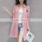 Oversized Ladies Sheer Cotton Designer Shirts Fashion Side Slits Ladies Long Shirts