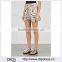 Wholesale Women Apparel Printed Ruffled Trims Ivory Cotton Mini Skirt(DQE0350SK)