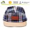 Multi color adjustable 5 panel cap with woven label front