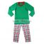 Wholesale toddler boy girl cotton christmas pajamas boutique baby clothes kids gingham Christmas pajamas
