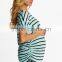 Fashion Ruched Sides Classic Striped Cap Sleeve Maternity Clothes 2016