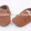 High quality suede leather moccains for baby, prewalk leather moccains