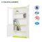 Stainless steel filing cabinet with new thin edge design 2 glass doors file cabinet