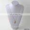 Rose quartz pendant necklace white rhinestone gold leaves simple chain raw crytal necklaces