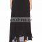 Short Front Long Back design Black Long Flared Skirts for ladies