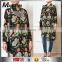 Muslim Tunic Tops 2017 Wholesale Fancy Elegant Islamic Abaya Shirt Floral Printed Summer Double Chiffon Lady Women Blouse