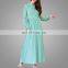 Muslim Lady Style Long Sleeve Dresses Top Grade Buttons Clothing Fashion Pleated Arabic Abaya