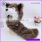 Factory Custom Made Animal Fur Hoods Plush Animal Head Hat