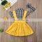 2020 New Summer Black and White Plaid Shirt Strap Skirt Girls Clothing Children Clothes Suit