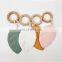 Organic Cotton Leaf Pacifier Beech Wood Baby Teether Ring