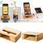 Bamboo Desktop Mobile Phone Holder Universal Portable Wood Cellphone Dock Cell Phone Stand with Sound Amplifier for iPhone X 8 7