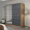 Modern 2 Mirror Doors Sliding Wardrobe Armoire