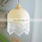 Retro Glass Hanging Lamp French Vintage Pendant Light For Bedroom Bedside Bay Window Balcony Tassel Led Chandelier