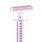 Female Twin Blades Hair Razor Sweden Blade Safety Bikini Razor With Lubricant Strip Pink Rubber Handle Razor Stick CM2-01R