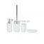 White Ceramics Bathroom Decor Accessory Completes with Soap Dispenser Tumbler Soap dish Toilet brush Bathroom Accessories