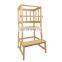 Bamboo Kitchen Step Stool Kids And Toddlers Kids Step Stool Standing Tower Learning Stool For Bathroom& Kitchen With Safety Rail
