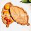 Hot Sale Handcrafted Wooden Leaf Tray, Natural Food Serving Tray Decor Tray Table Vietnam Supplier