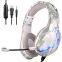 J10 Camouflage blue headphone Game headphone RGB light eat chicken mobile phone esports computer headphone