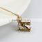 fashion jewelry gold plated letter N pendant curb chain necklace
