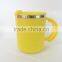 14oz inner stainless steel outer plastic travel mug for elder