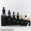 Trade Assurance! 5ml 10ml 15ml 20ml 30ml 50ml 100ml Frosted /Matte Black Beard Oil Glass Dropper Bottles With Childproof Cap