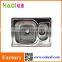 small double bowl stainless steel kitchen sink with siphon HD6350C