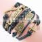 Leather Bracelet, Fashion Owl Anchor 8 Charms Jewelry PU Stingray Leather Bracelet, Bracelet Jewelry Wholesale PT2155