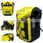 Yellow waterproof bicycle bag for travelling