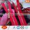 fashion red long length close end metal zipper