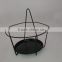 Powder coated black wire hanging flower pot