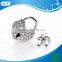 Beautiful silver heart shaped diamonds padlock for wedding