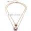 New Design Hot Sale Fashion delicate double layer necklace, pendant necklace, flower pendant necklace