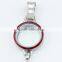 Popular 316L stainless steel red enamel lanyard screw floating charm glass locket