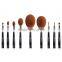 Top quality synthetic hair golf makeup brush set 9 pieces