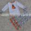 new design girls winter pumpkin halloween matching boutique clothing set