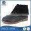 Choozii 1958-F-2B Girls Gender Pure Black Leather Winter Fringe Half Boots With Zipper