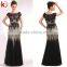 2014 new arrival short sleeve beaded mother of the bride evening sequins beaded dresses wholesale ethnic evening dress
