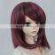 fashionable short straight wine-red synthetic bjd/blythe doll wig