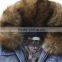 Top Design Women's Fur Hooded Denim Jacket Jeans Coat