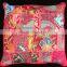 Indian Red TOSS PILLOW CUSHION COVER EMBROIDERED Gift India COLORFUL Decor THROW Art 16" vintage Home Decor