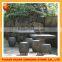 Nature stone table and chairs with high polished on top