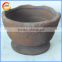 brown color flower planter fiber glass material pot with rust metal effect