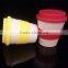 Green Eco-Friendly Biodegradable Bamboo Fiber Coffee Cup with Silicone Lid and Sleeve