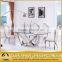Modern dining table set tempered glass dining table