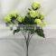 12 branches bunch cyan color silk rose flower